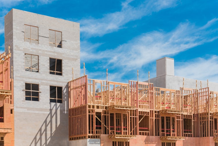 the construction of an apartment complex